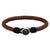 Geflochtenes Lederarmband THAD CLASSIC von Boss Jewelry, braun, rundes Metall-Element