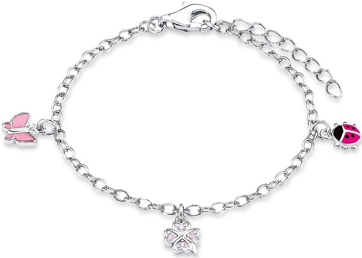 Charm bracelet with 3 different charms - 925 Sterling Silver
