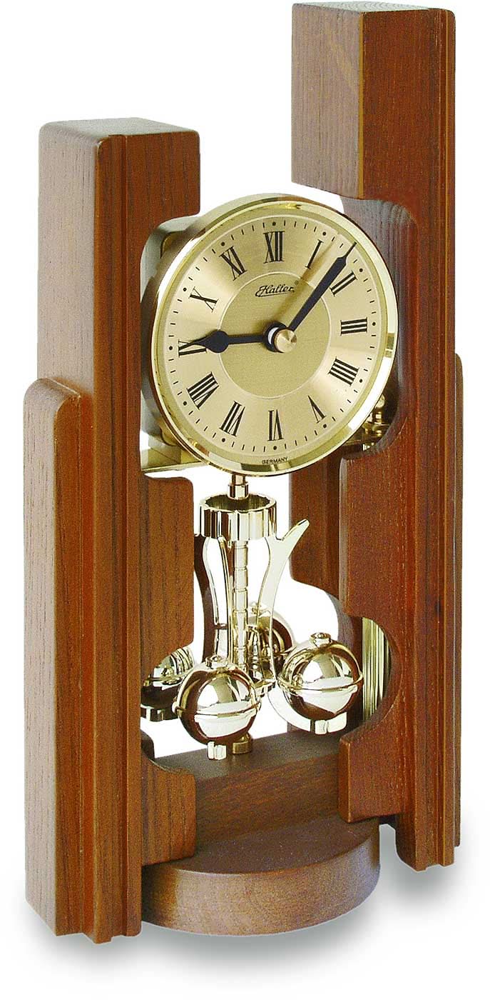 Haller Table Clock 24x13x8 cm Wood • Precise quartz rotary pendulum movement • Elegant walnut wood