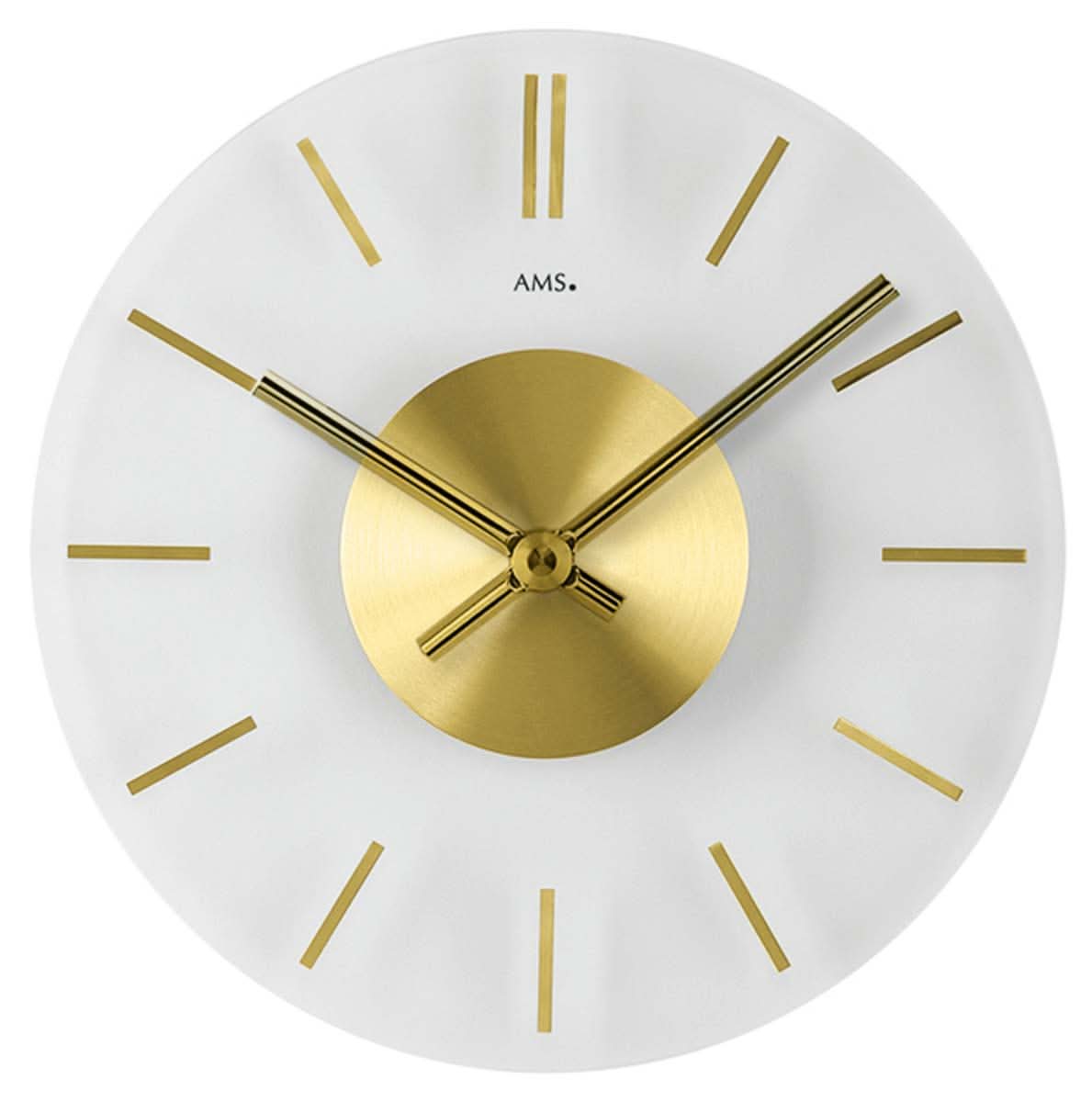AMS Wall Clock 30x30x4 cm Glass • Quartz Movement • Made in Germany