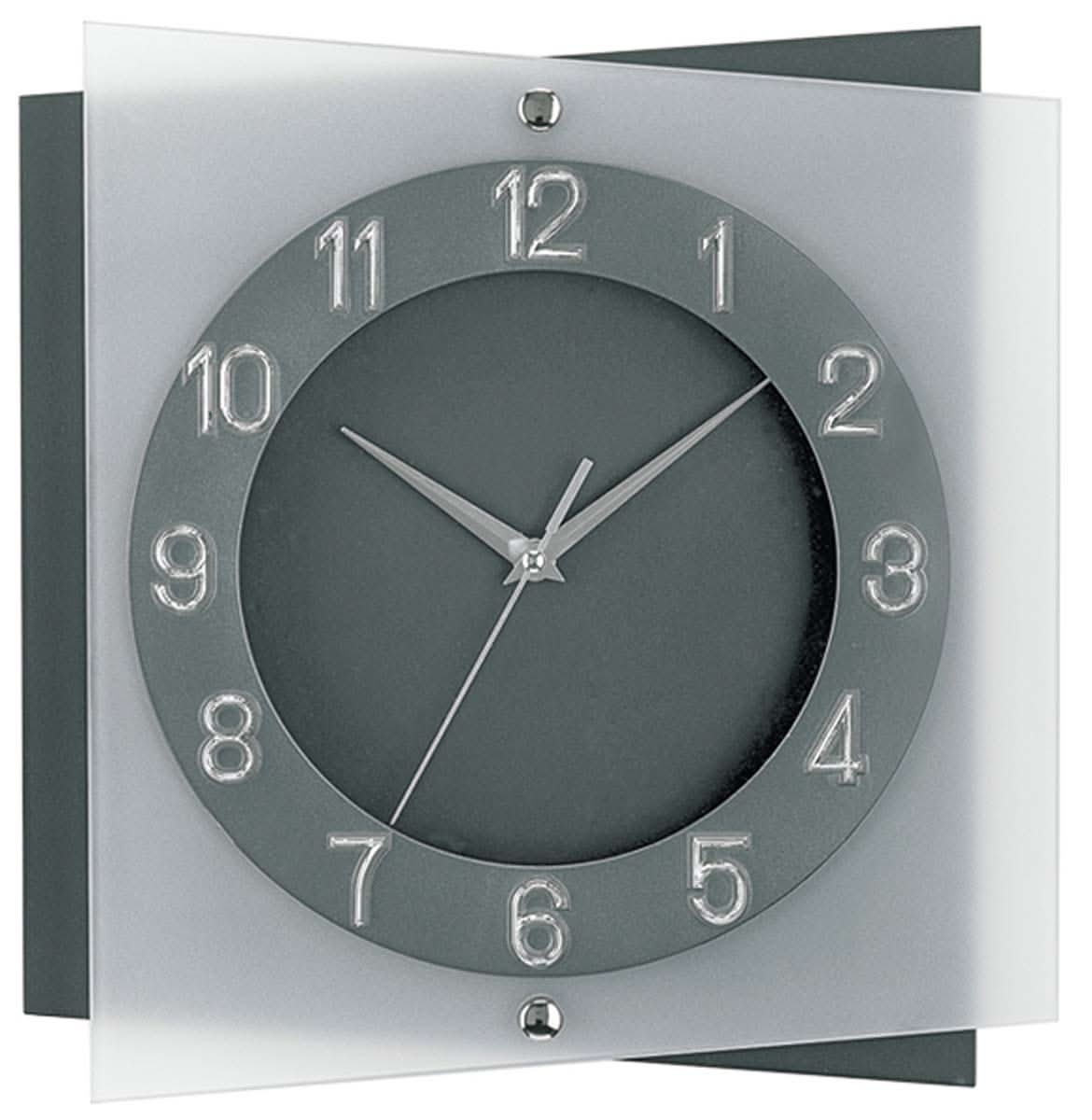 AMS Wall Clock 31 cm Ø Glass • Quartz Movement • Modern Design • Made in Germany