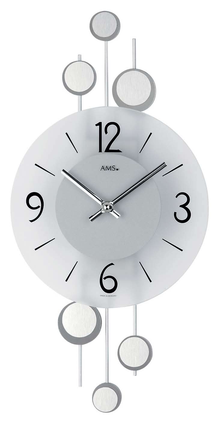 AMS Wall Clock 47x23x5 cm Glass • Silent Quartz Movement • Modern Design