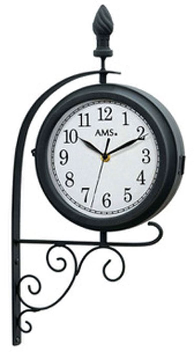 AMS Wall Clock 54x24x9 cm Metal • Double-Sided • Silent