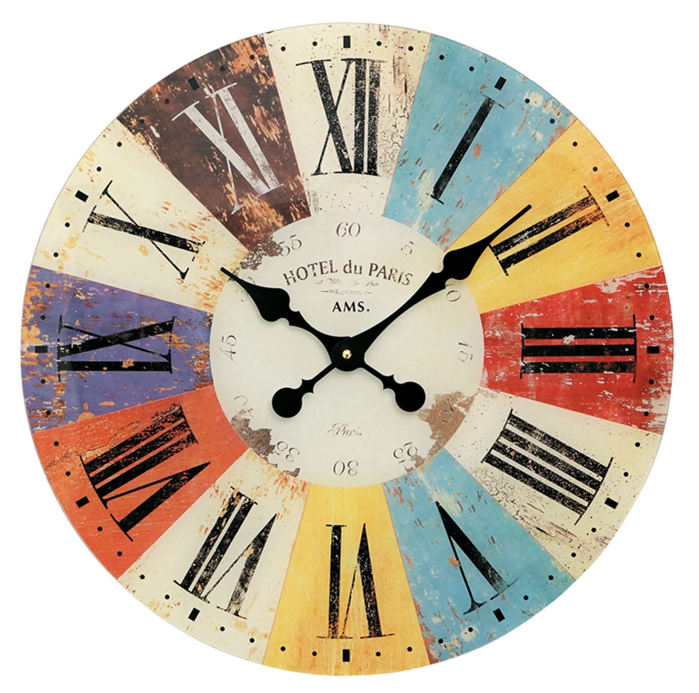 AMS Wall Clock 50x50x3 cm Glass • Silent Quartz Movement • Modern Design