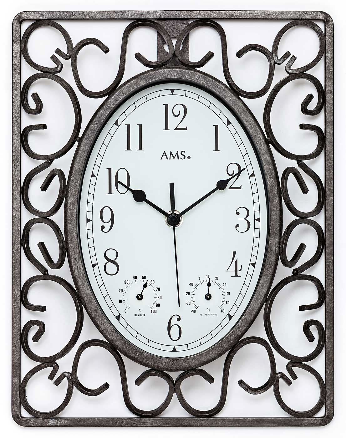 AMS Wall Clock 31x23x5 cm Metal • Classic Design • Precise Quartz Movement