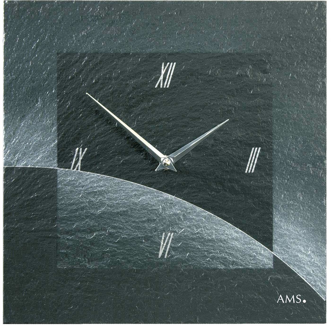 AMS Wall Clock 30x30x4 cm Slate • Quartz movement • Made in Germany