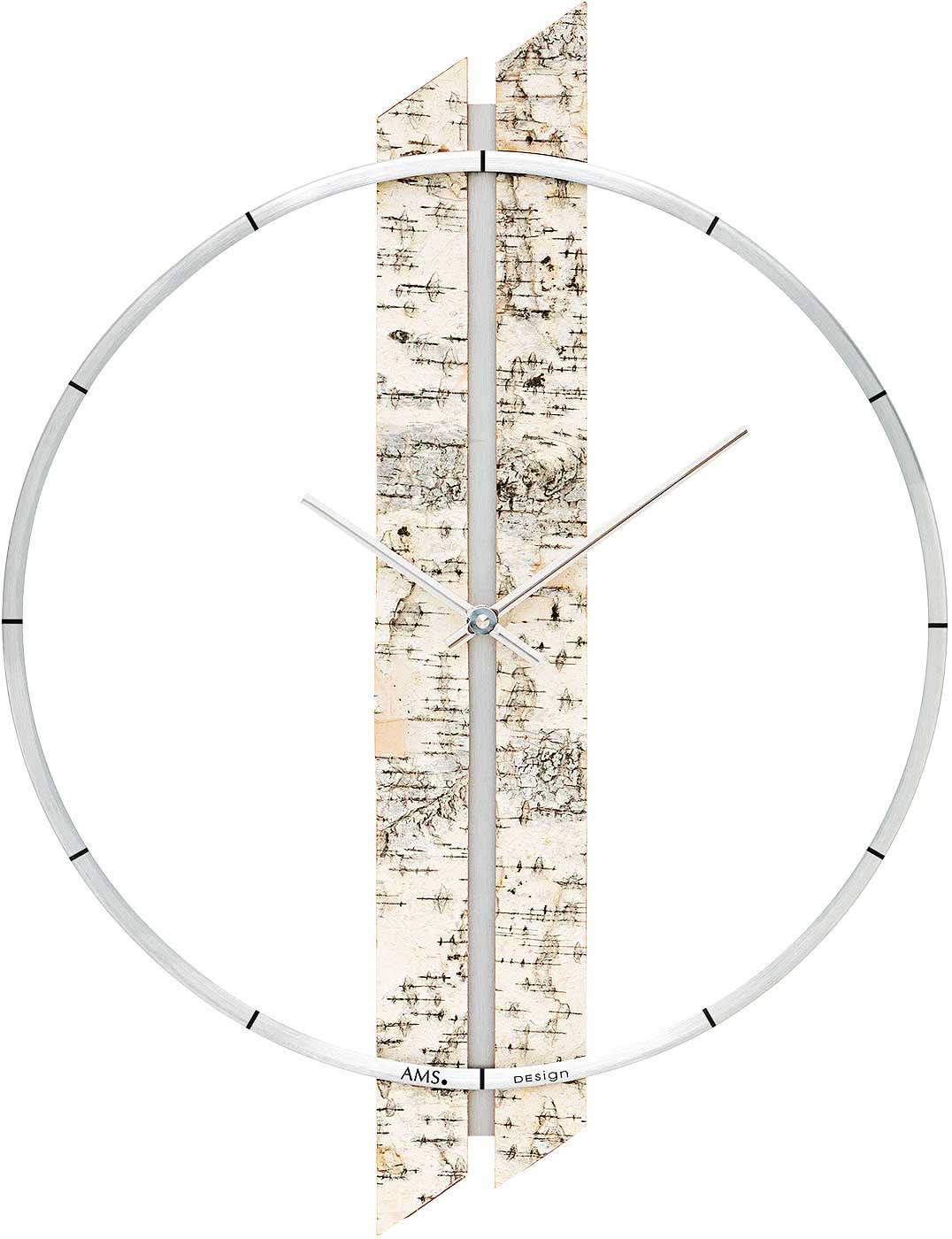 AMS Wall Clock 53x40x5 cm Wood • Modern Design • Precise Quartz Movement