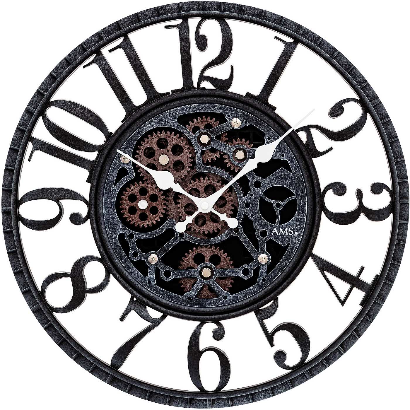 AMS Wall Clock 39x39x6 cm Plastic • Silent Quartz Movement • Made in Germany