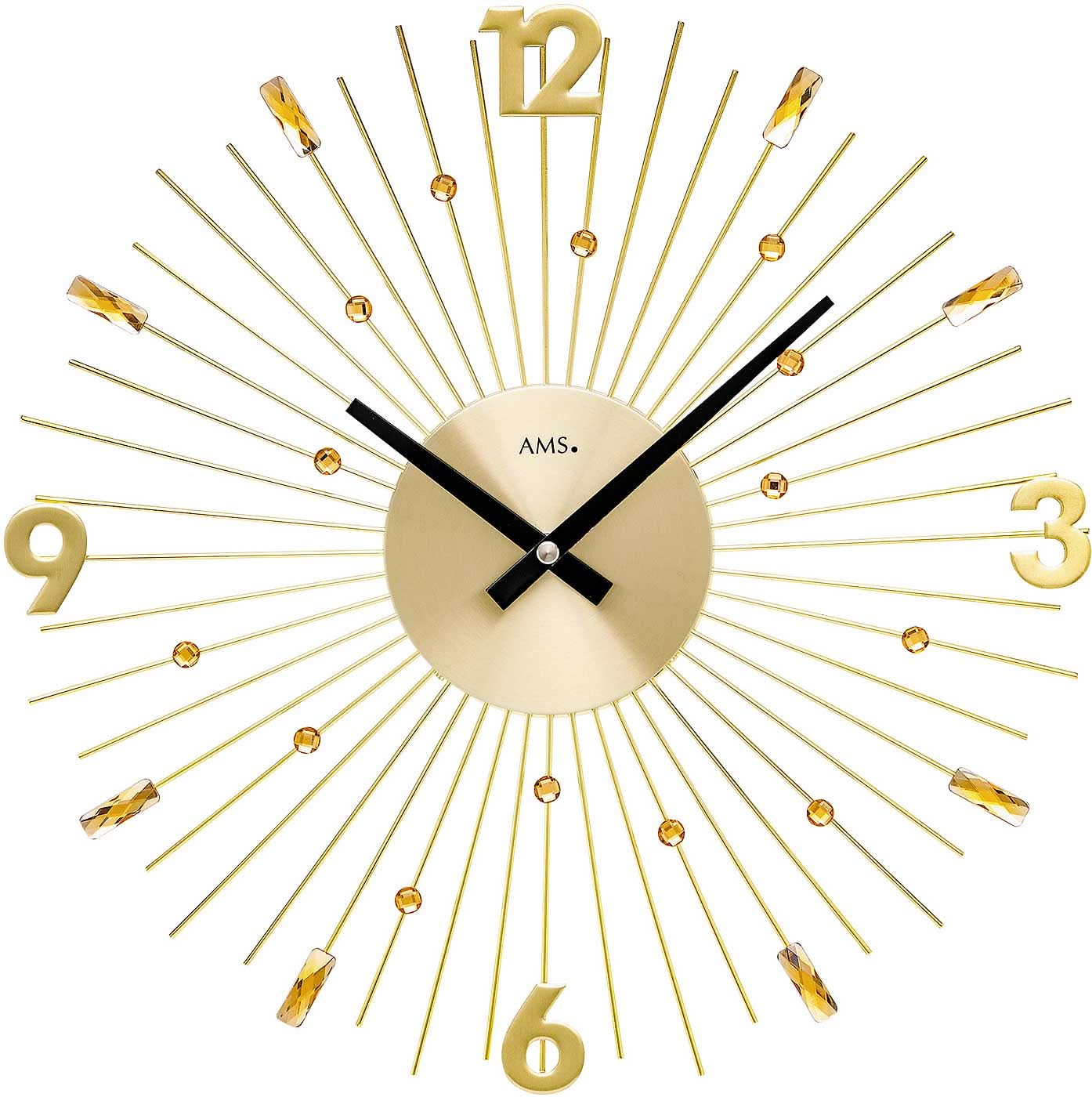 AMS Wall Clock 39x39x5 cm Metal • Modern Design • Quartz Movement