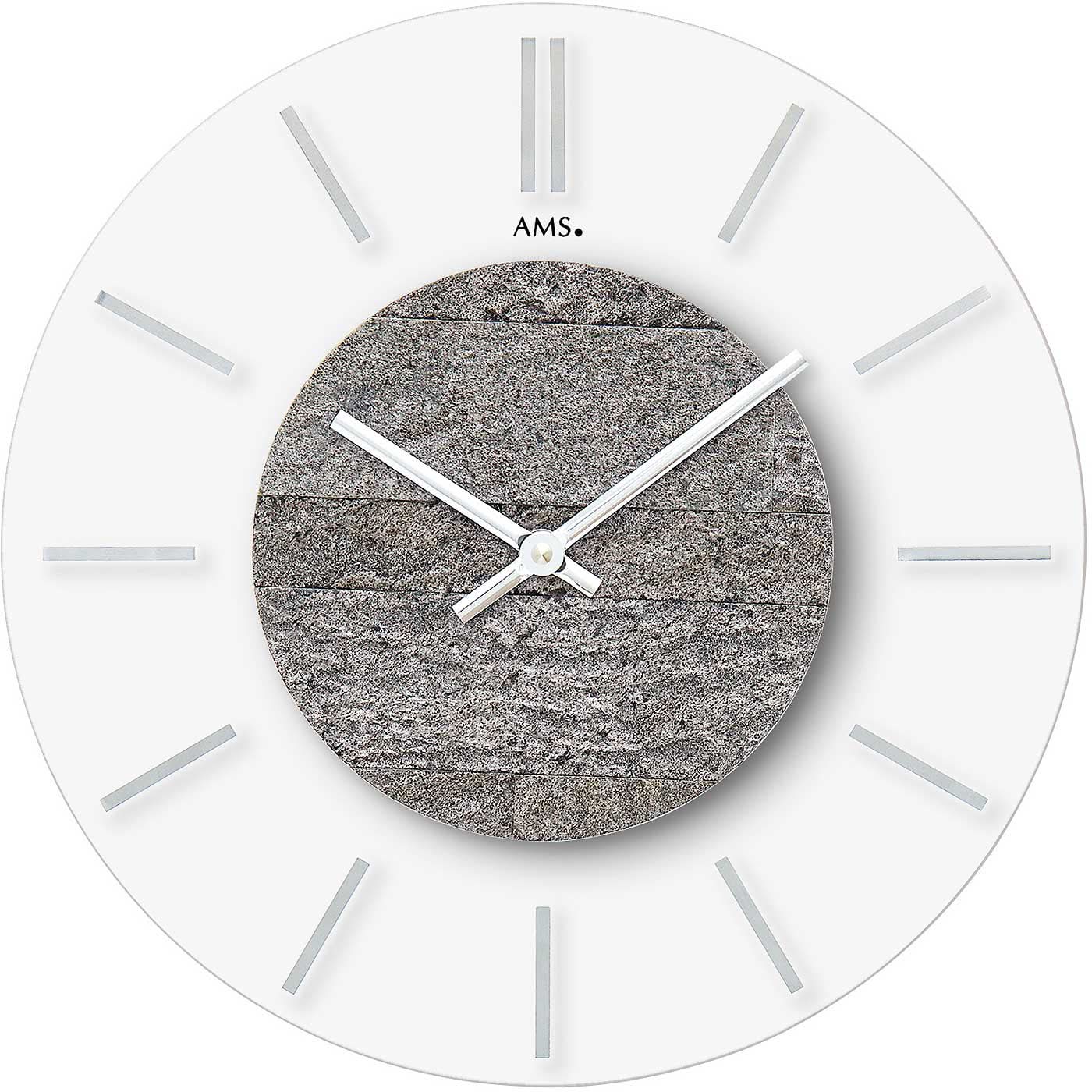 AMS Wall Clock 30x30x4 cm Glass • Modern Design • Precise Quartz Movement