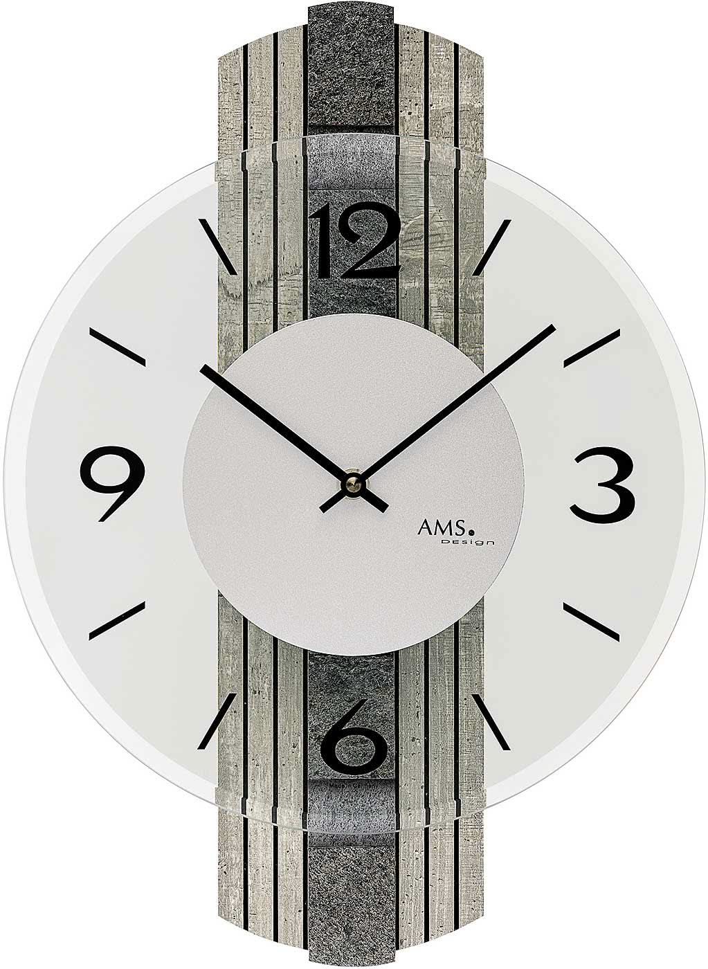 AMS Wall Clock 38x27x5 cm Wood • Precise Quartz Movement • Modern Design