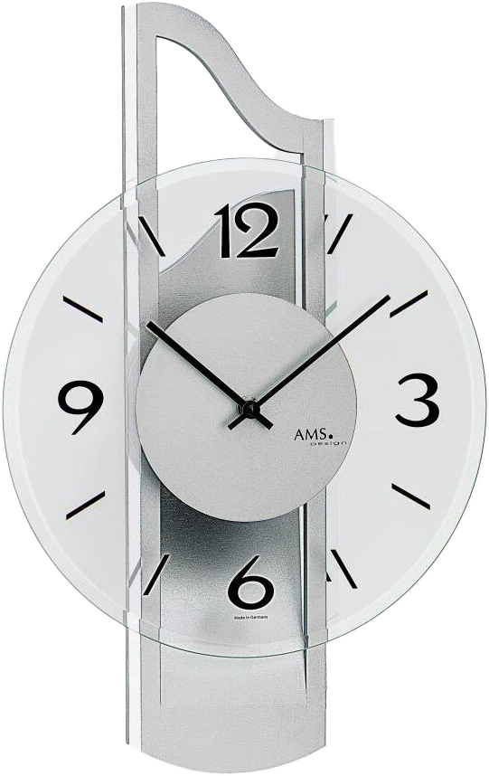 AMS Wall Clock 42x27x9 cm Wood • Modern Design • Precise Quartz Movement