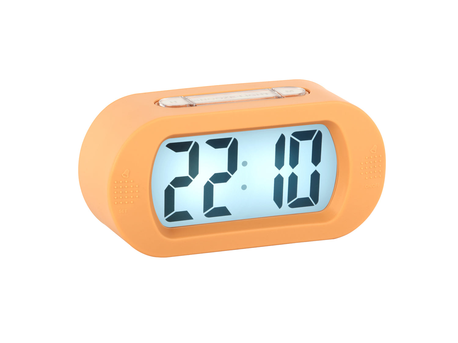 Karlsson Gummy KA5753LO Wecker Soft Orange • Geräuschloses Digitalwerk • Snooze & Nachtlicht