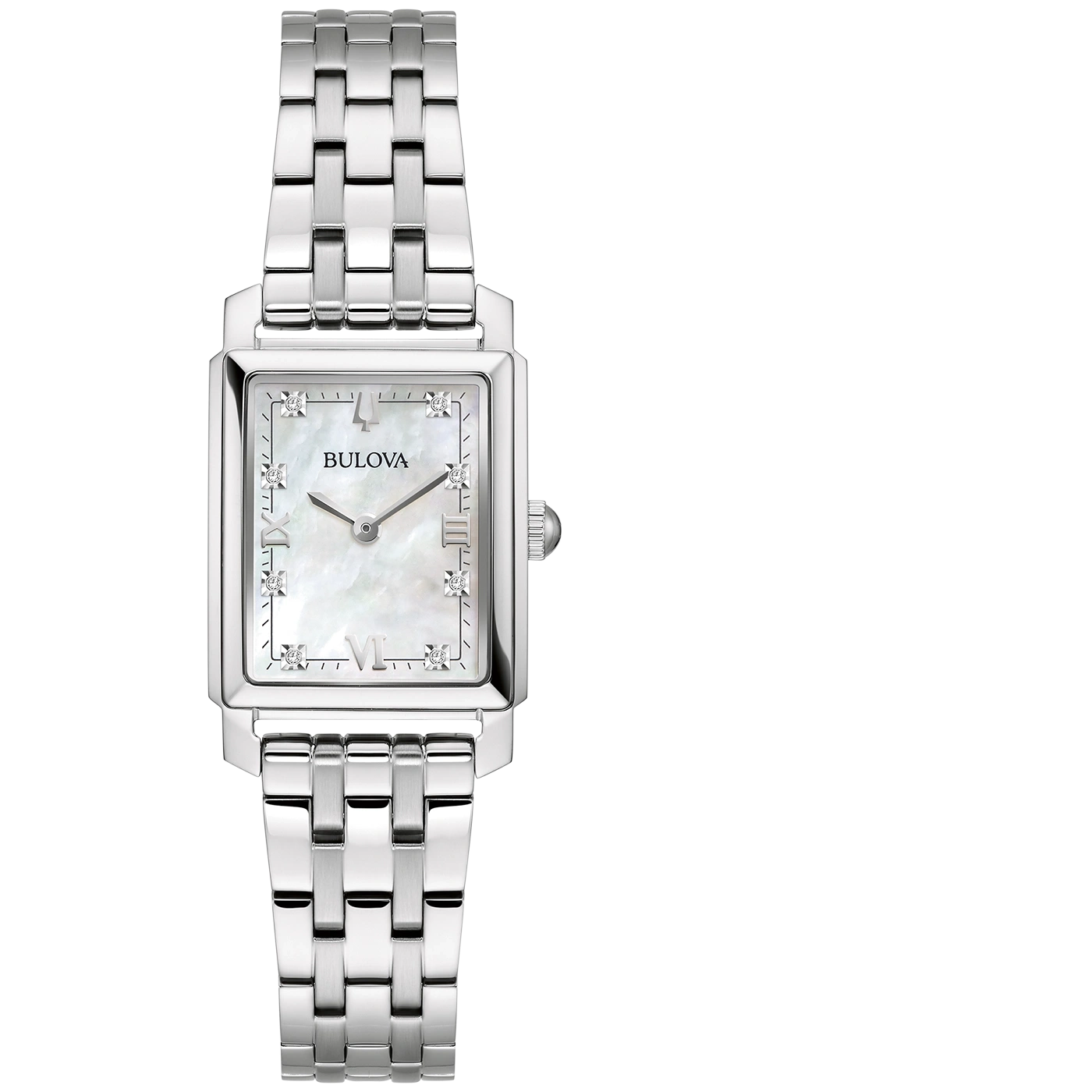 Bulova Sutton 96P244 Damen Armbanduhr • Perlmutt-Zifferblatt • 8 Diamanten