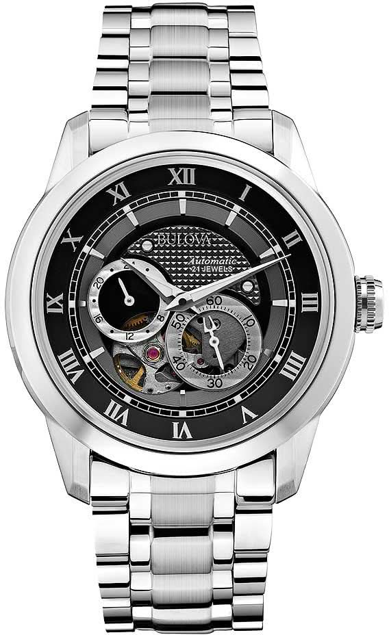 Bulova Sutton 96A119 Men's Watch • Skeleton Dial • 21-Jewel Automatic