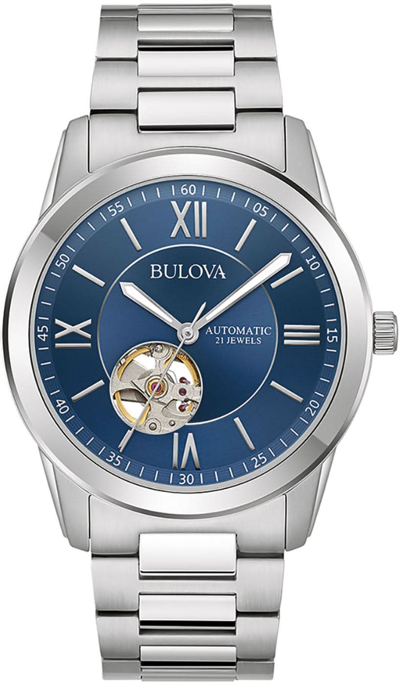 Bulova Sutton 96A281 Men's Watch • Automatic Movement • Open Heart