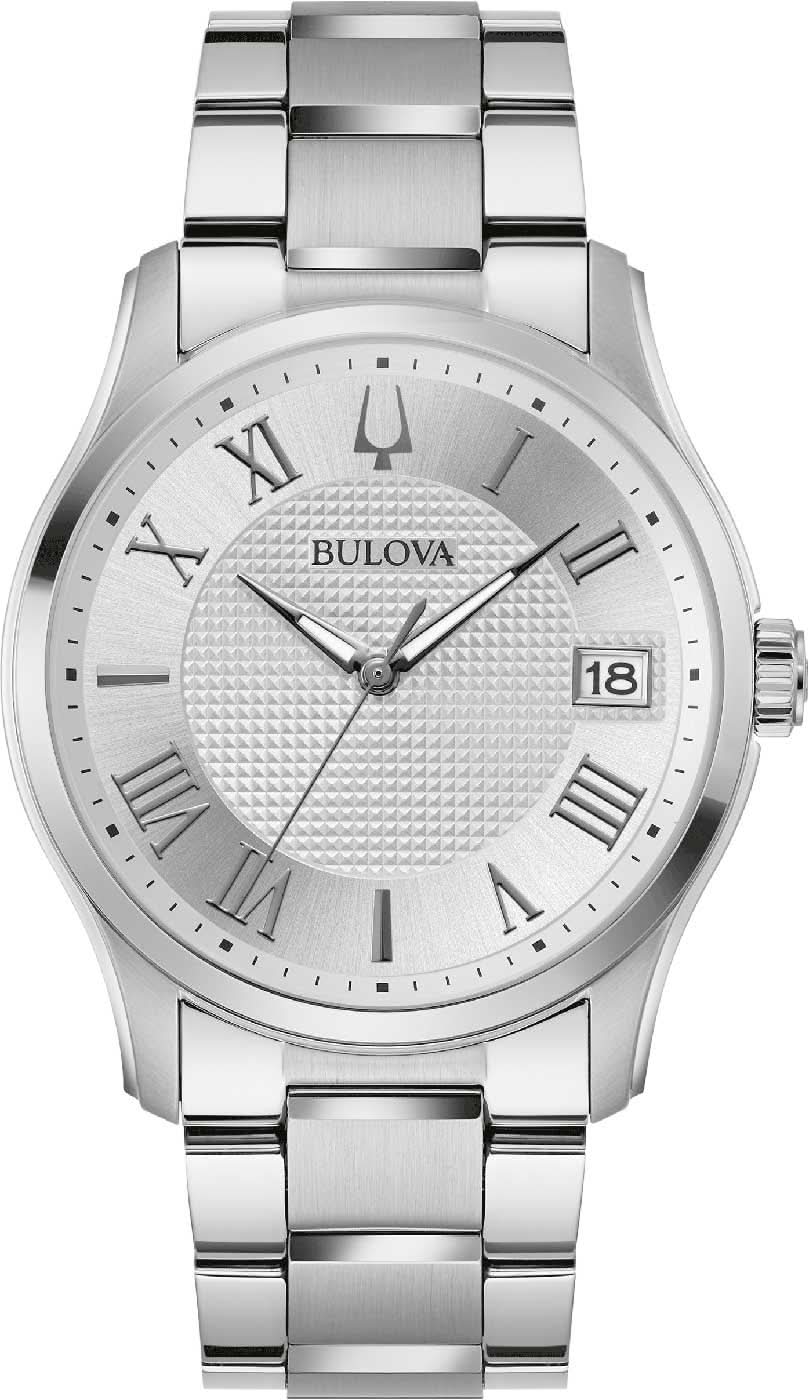 Bulova Classic Wilton 96B391 Men's Watch • Clous de Paris • Stainless Steel