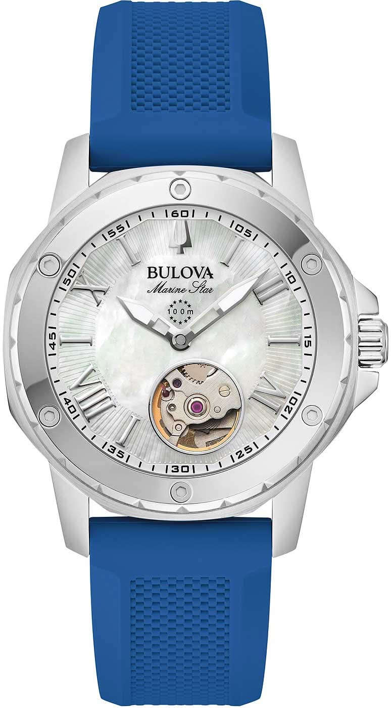 Bulova Marine Star 96L324 Women's Watch • Automatic Movement • Mother-of-Pearl Dial