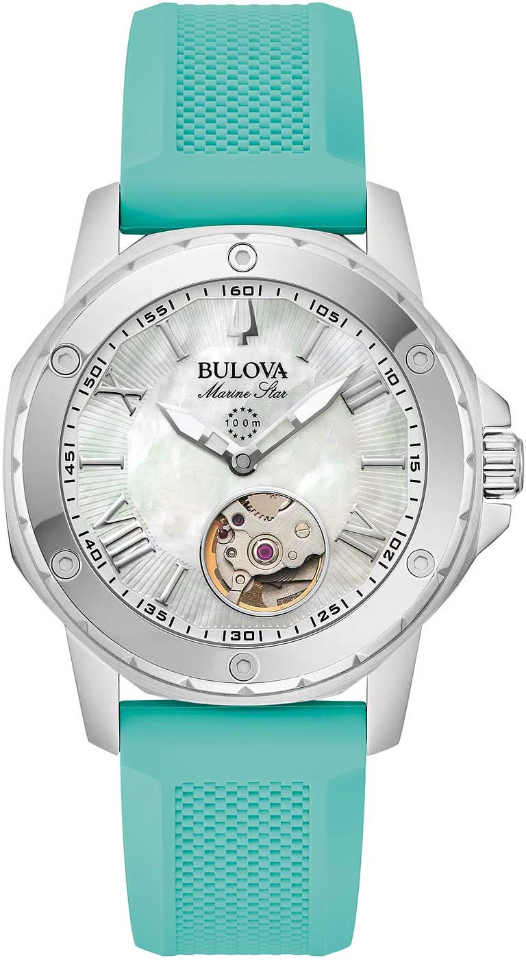 Bulova Marine Star 96L325 Women's Watch • Automatic Movement • Mother-of-Pearl Dial