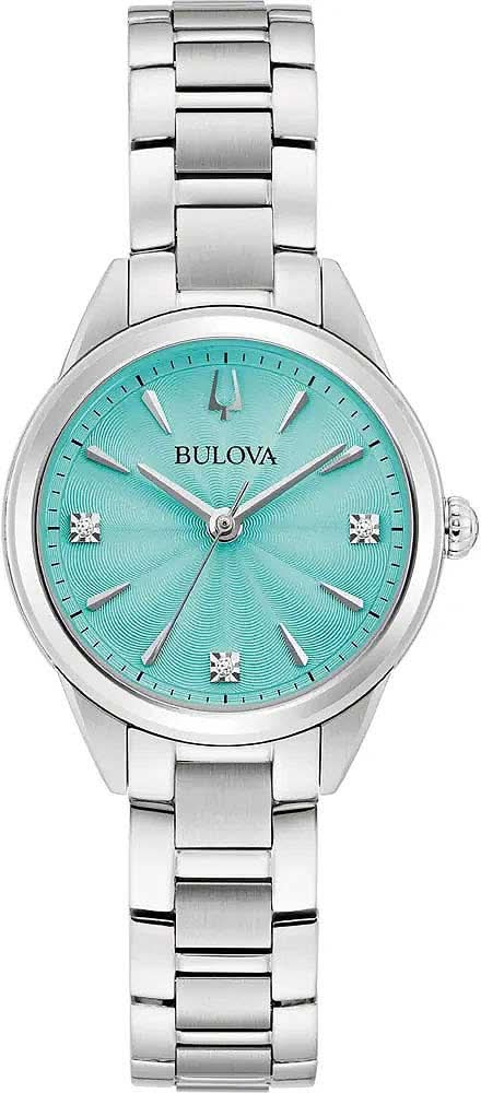 Bulova Sutton 96P253 Women's Watch • Diamond Dial • Turquoise Design