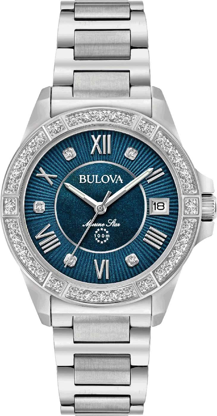 Bulova Marine Star 96R215 Women's Watch • 29 Diamonds • Sapphire Crystal