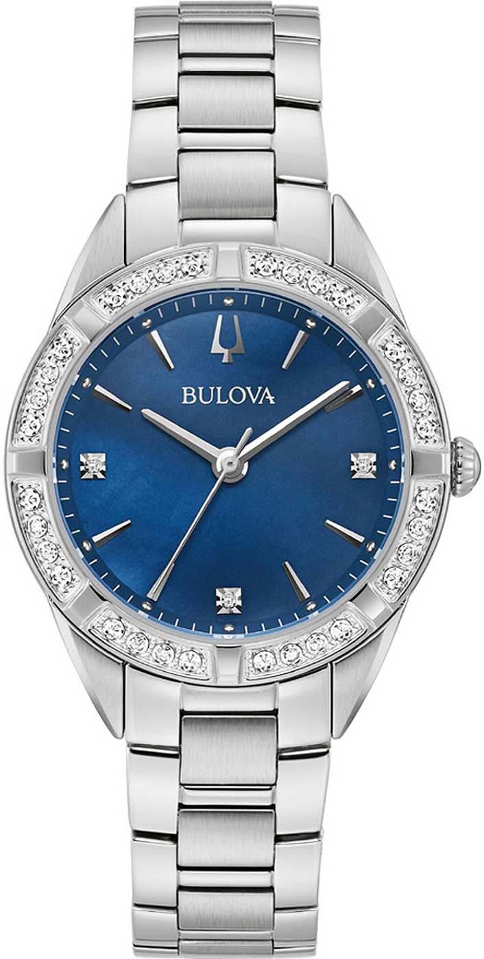 Bulova Classic 96R243 Women's Watch • 8 Diamonds • Mother-of-Pearl Dial