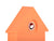 Wanduhr-Vogelhaus mit runder Sichtscheibe, orangefarbenes Gehäuse