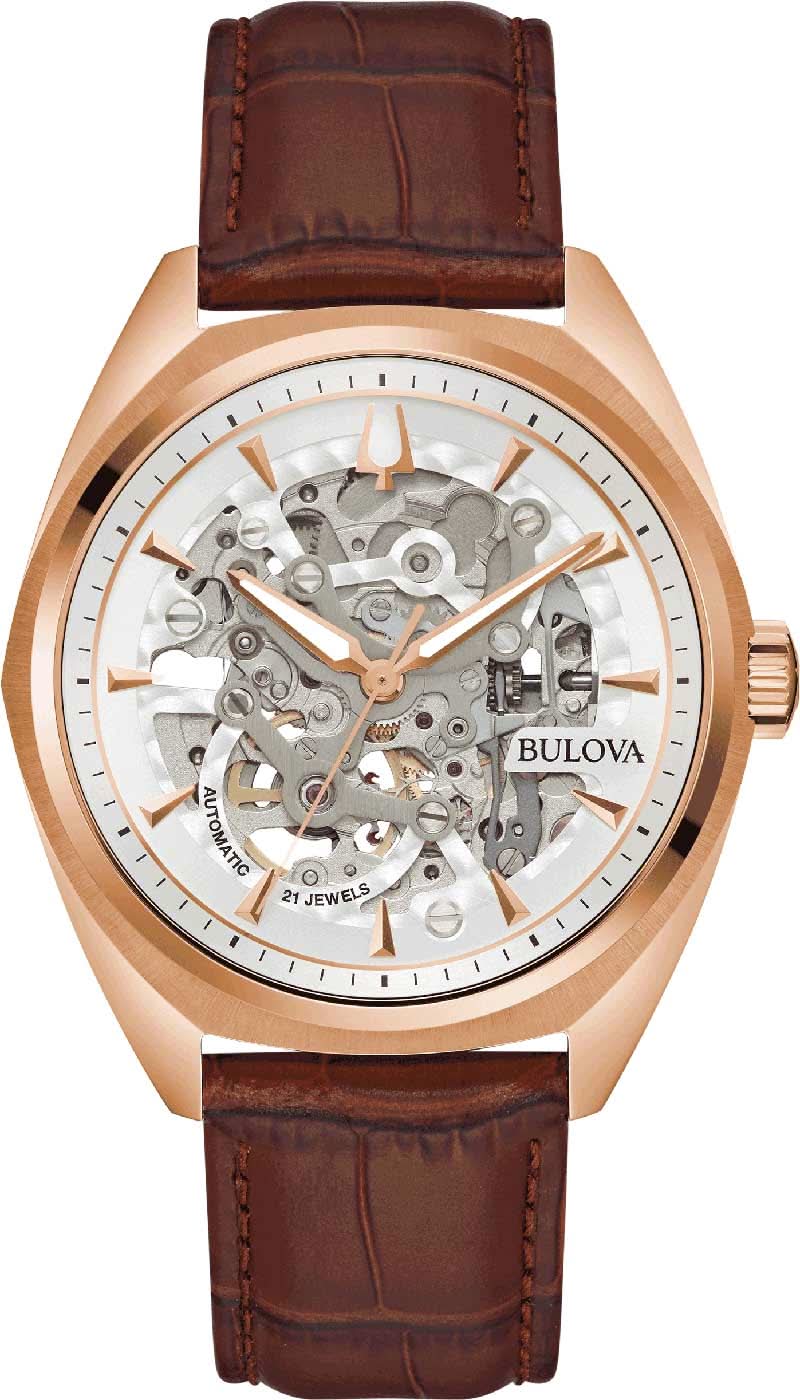 Bulova Surveyor 97A175 Men's Watch • Skeleton Dial • Automatic Movement