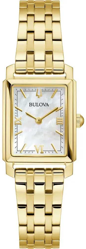 Bulova Sutton 97L177 Women's Watch • Elegant Mother-of-Pearl Dial • Chic Rectangular Case