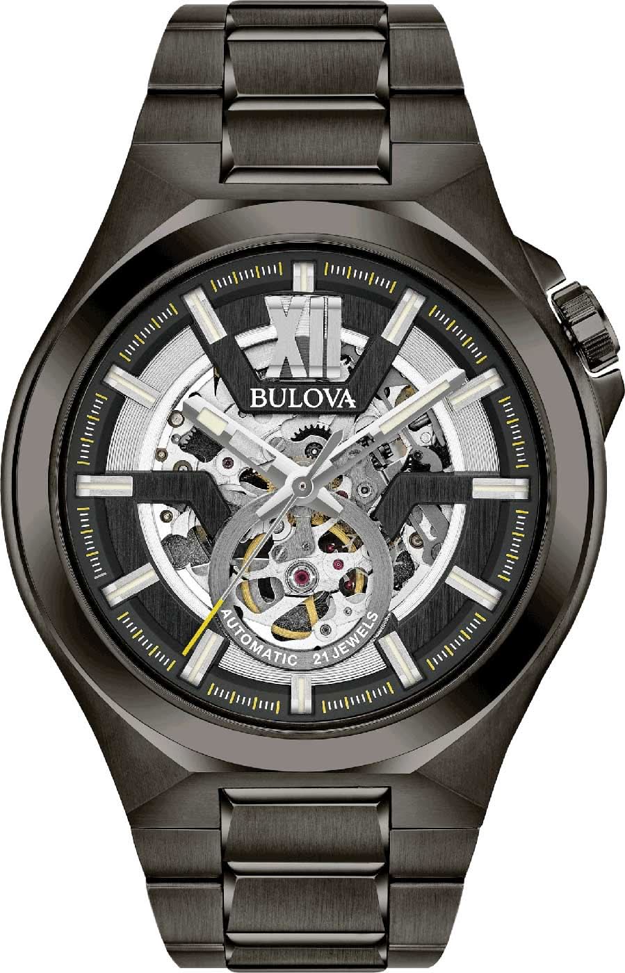 Bulova Maquina 98A179 Men's Watch • Automatic Movement • Skeleton Dial