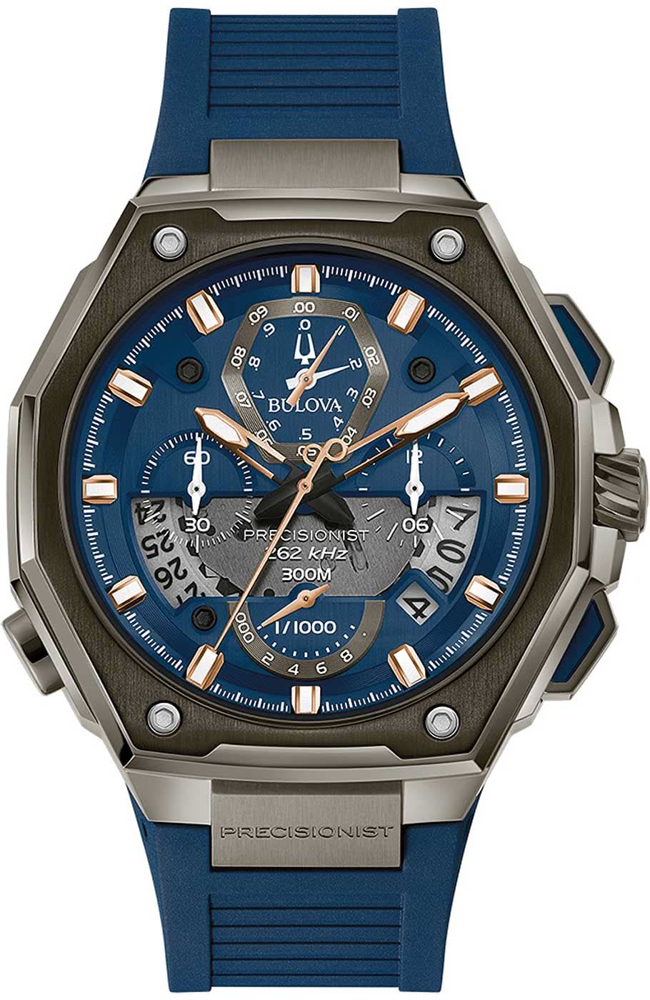 Bulova Precisionist 98B357 Men's Watch • 262 kHz Quartz • 300m Water Resistant