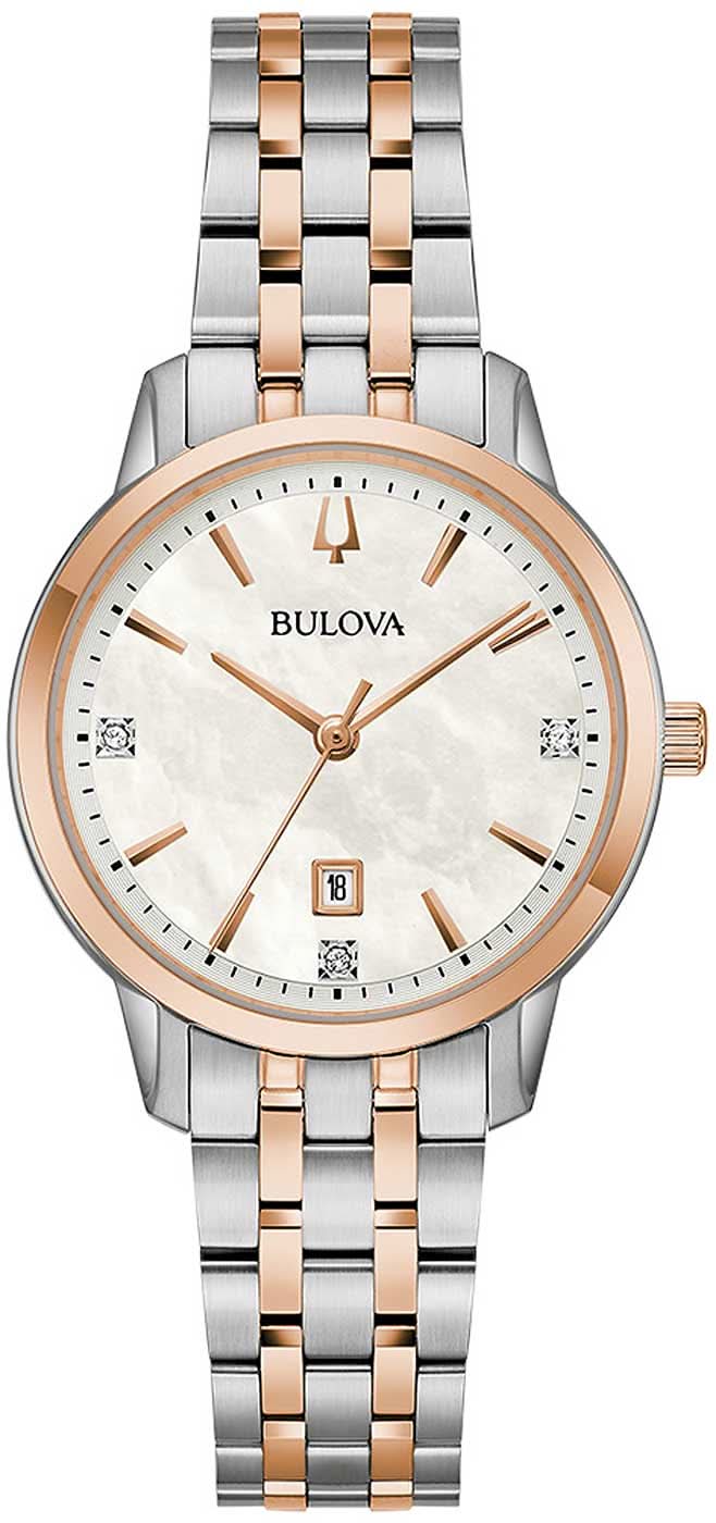 Bulova Sutton 98P213 Women's Watch • Diamond Accents • Mother-of-Pearl Dial