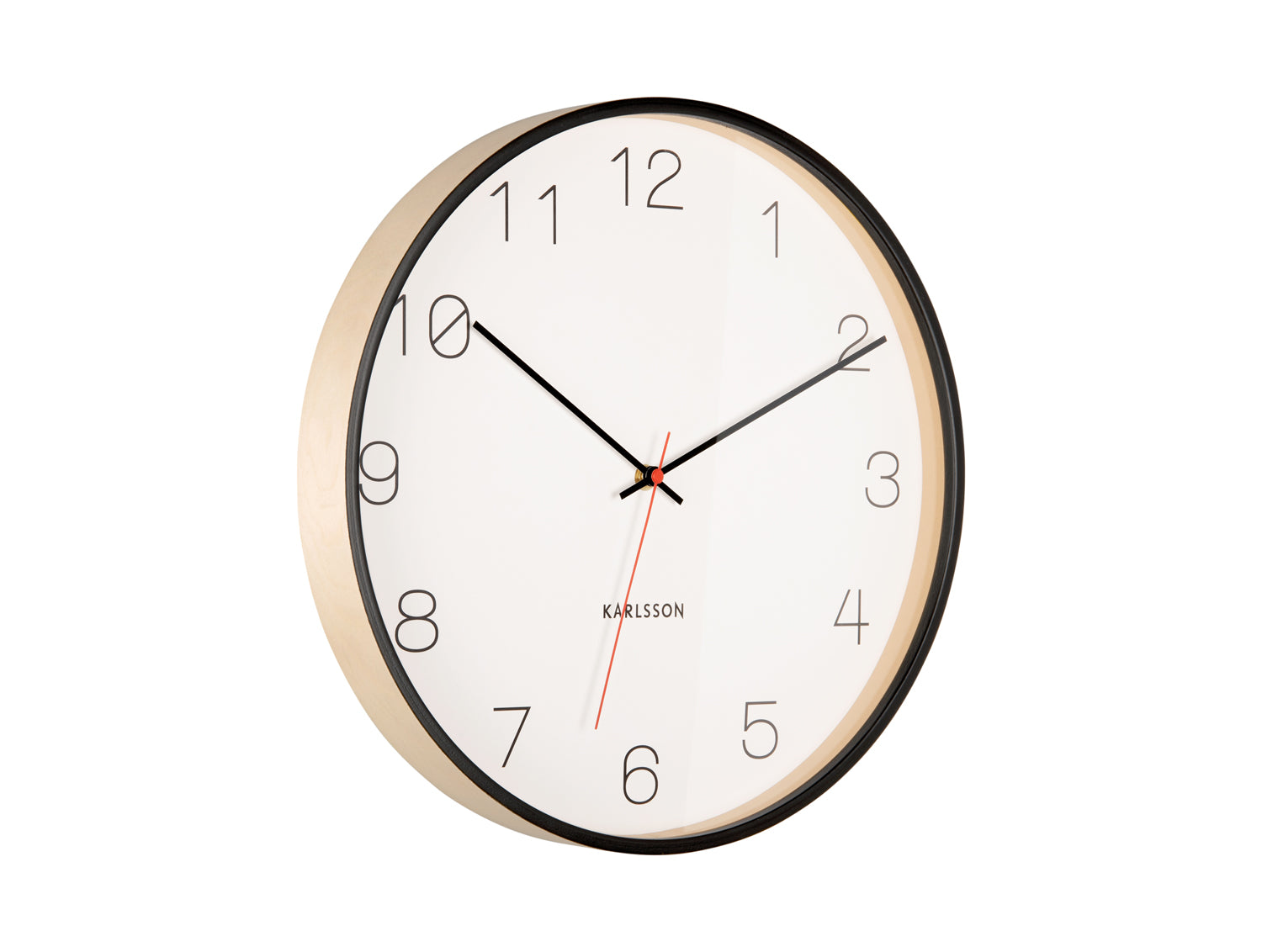 Karlsson Joy KA5926BK Wanduhr Schwarz • Geräuschloses Sweep-Uhrwerk • Design für Pink Ribbon