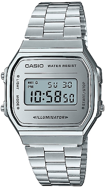 Casio Vintage A168WEM-7EF Watch • Iconic retro design • Includes stopwatch function