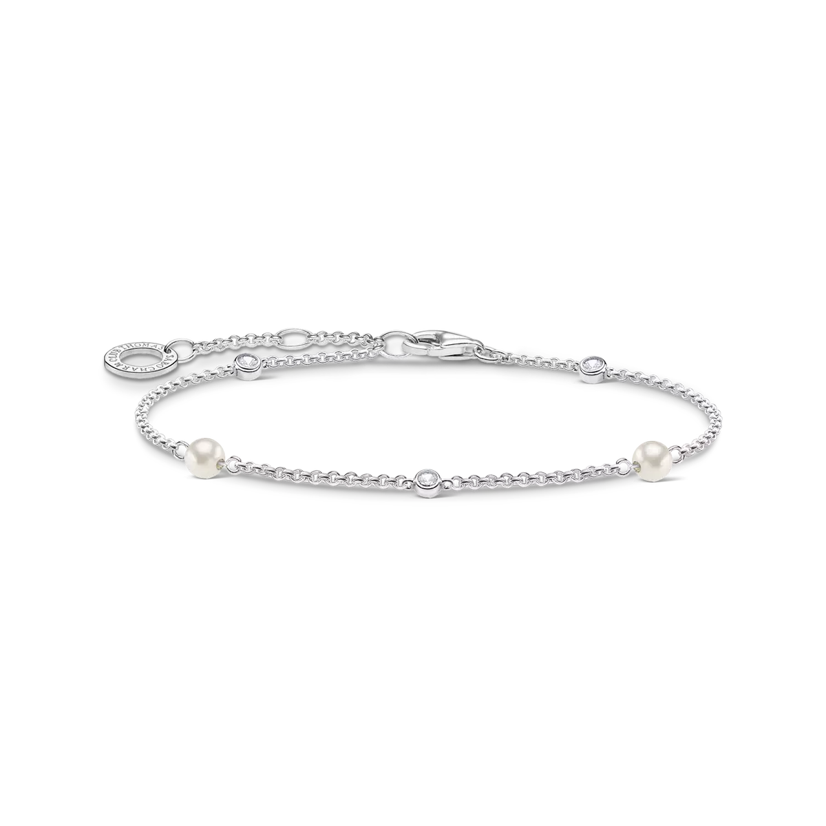 Bracelet with Pearls and Stones - 925 Sterling Silver