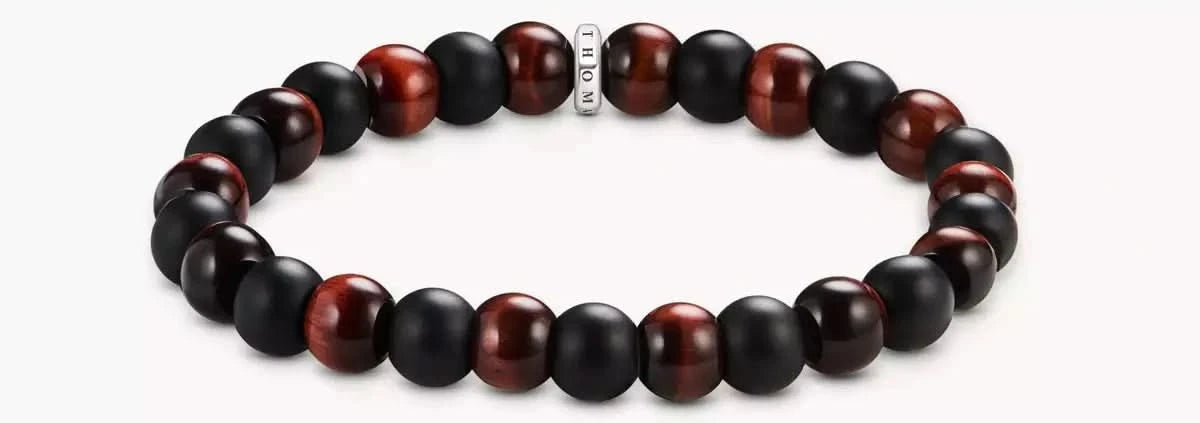 Men's Bracelet, Obsidian and Tiger's Eye Black-Red - THOMAS SABO Model: A2196-806-7-VG