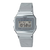 Casio Vintage watch with silver metal strap and digital LCD display
