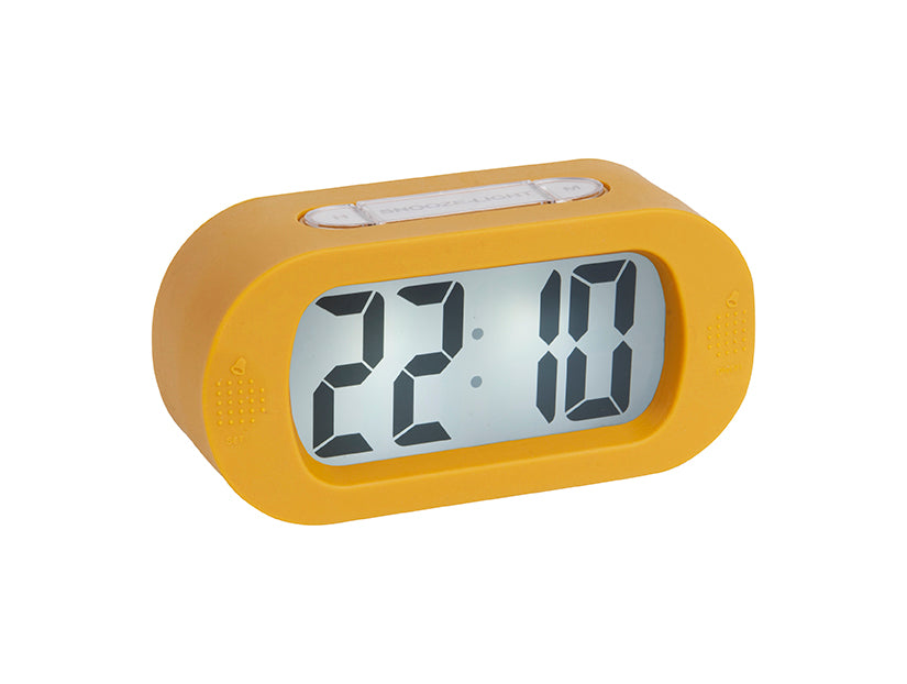 Karlsson Gummy KA5753YE Wecker Ockergelb • Silikongehäuse • Snooze und LED-Beleuchtung