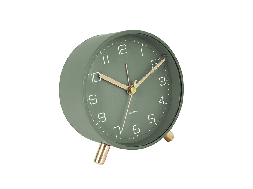 Karlsson Lofty KA5752GR Wecker Grün • Geräuschloses Sweep-Uhrwerk • Design von Armando Breeveld