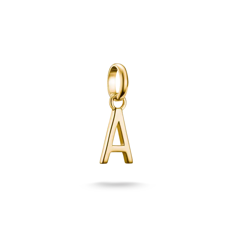 Thomas Sabo Charm Pendant, letter "A", made of silver, gold plated