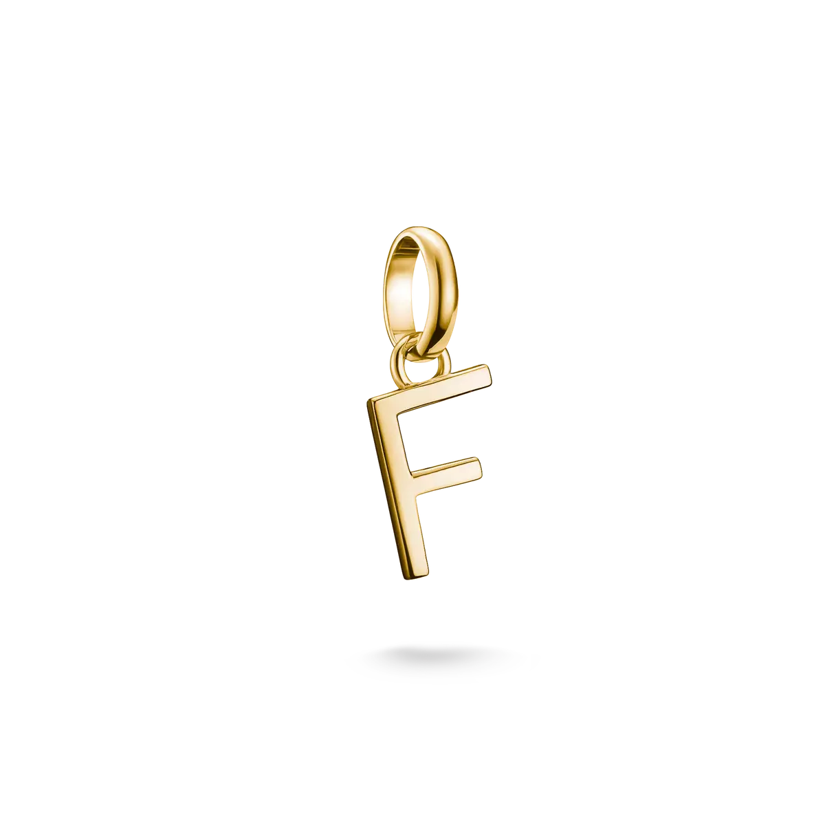 Thomas Sabo Charm Pendant, Letter "F", in gilded silver