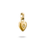 Gold-tone heart pendant with star and clear stone, on bail