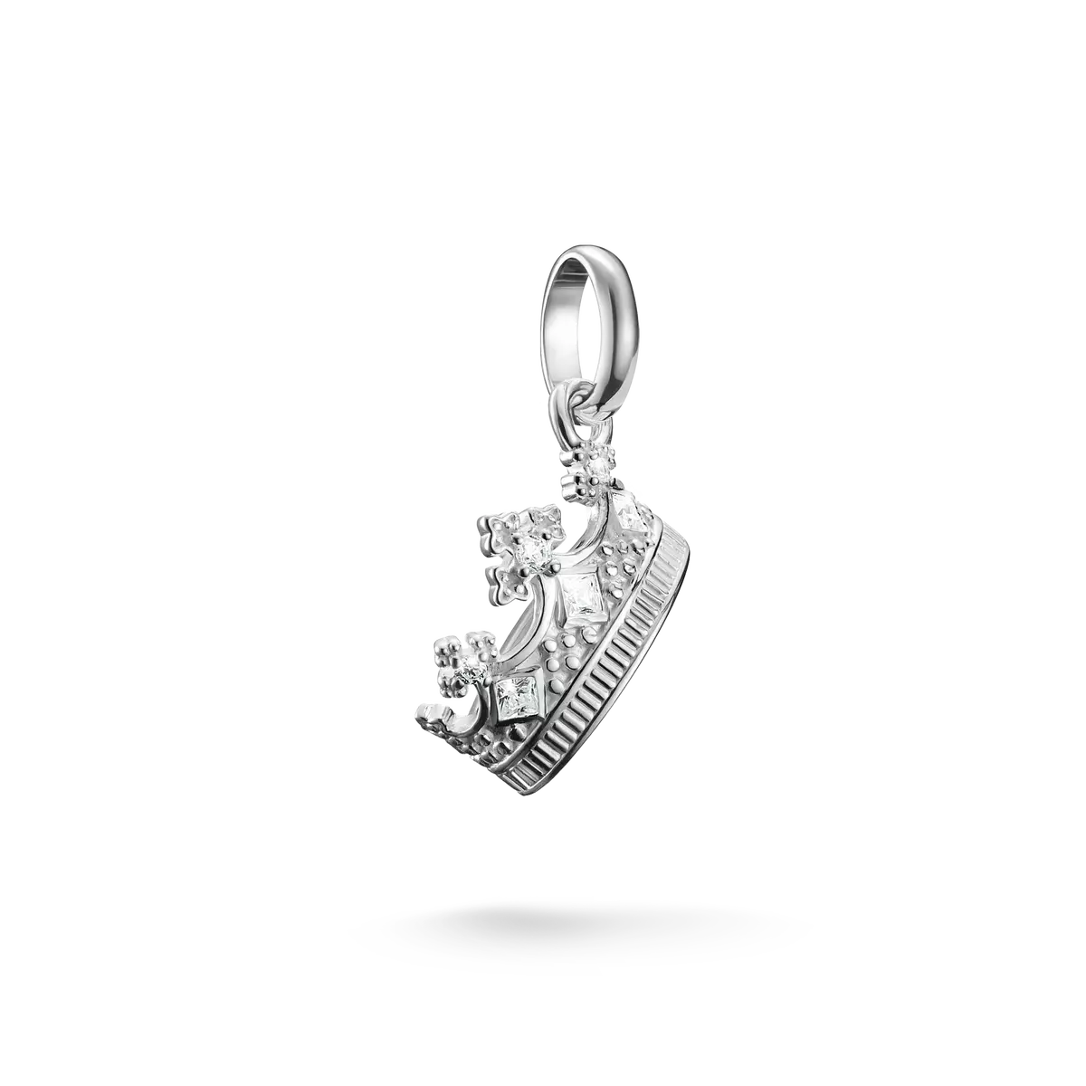 Charm pendant, crown with white gemstones, sterling silver - Thomas Sabo Model: CC1247-051-14