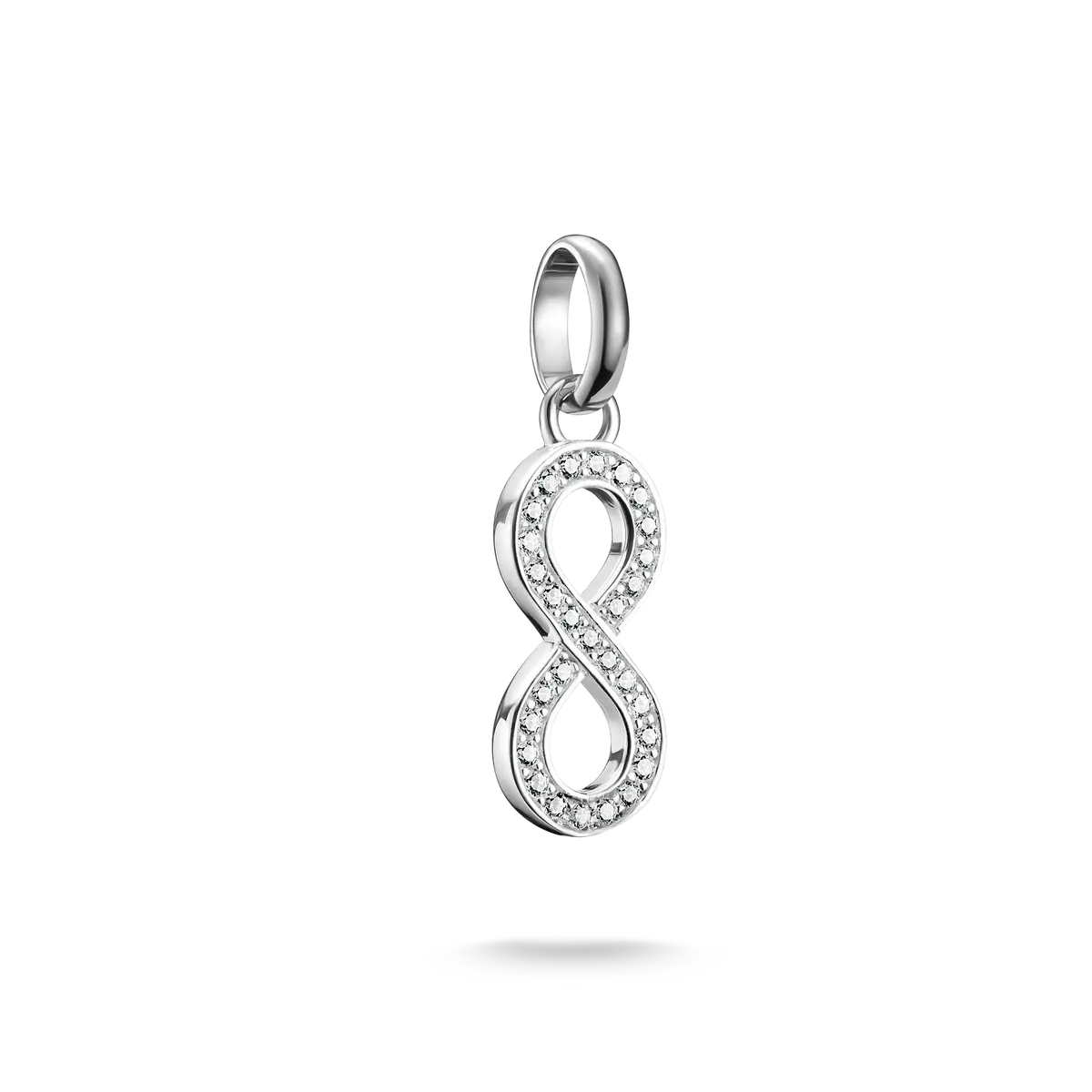 Charm pendant, infinity sign, set with white gemstones, made of silver - Thomas Sabo Model: CC1284-051-14