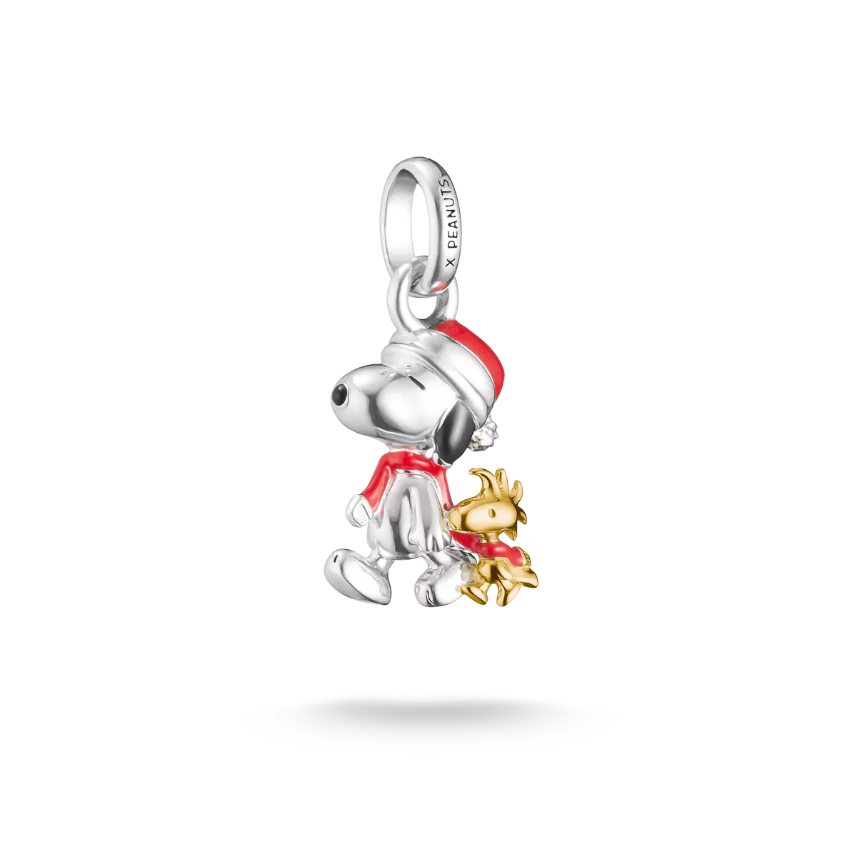 Charm Pendant Snoopy & Woodstock Santa Edition, 18k gold plated - THOMAS SABO Model: CC1307-427-7