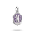 Silver charm pendant with purple shield, letter "N" and 17/91