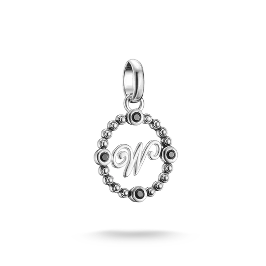 Silver THOMAS SABO Connect charm pendant with round zirconia border