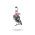 925 Sterling silver crow connect charm with red cubic zirconia accent