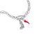 Link chain with silver charm pendant and red cornicello