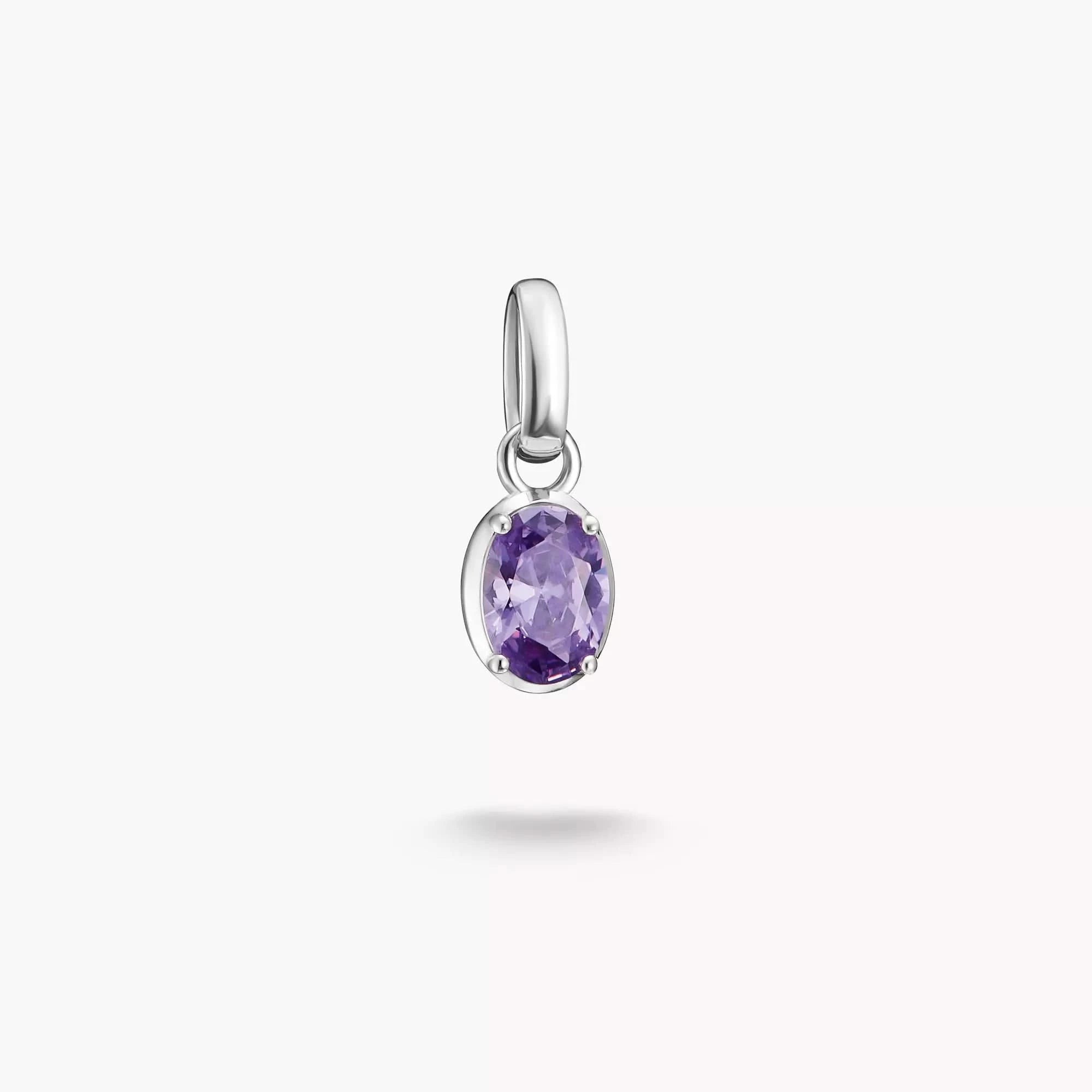 Charm Pendant February Birthstone Connect Silver